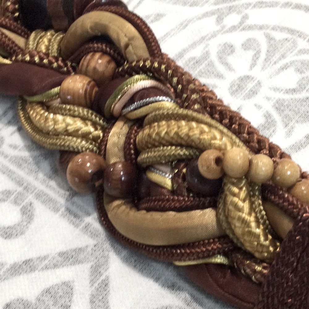 Wooden beaded woven belt vintage 1980’s
